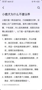 鹿狗为什么不建议养_美丽易病难训，养前请三思